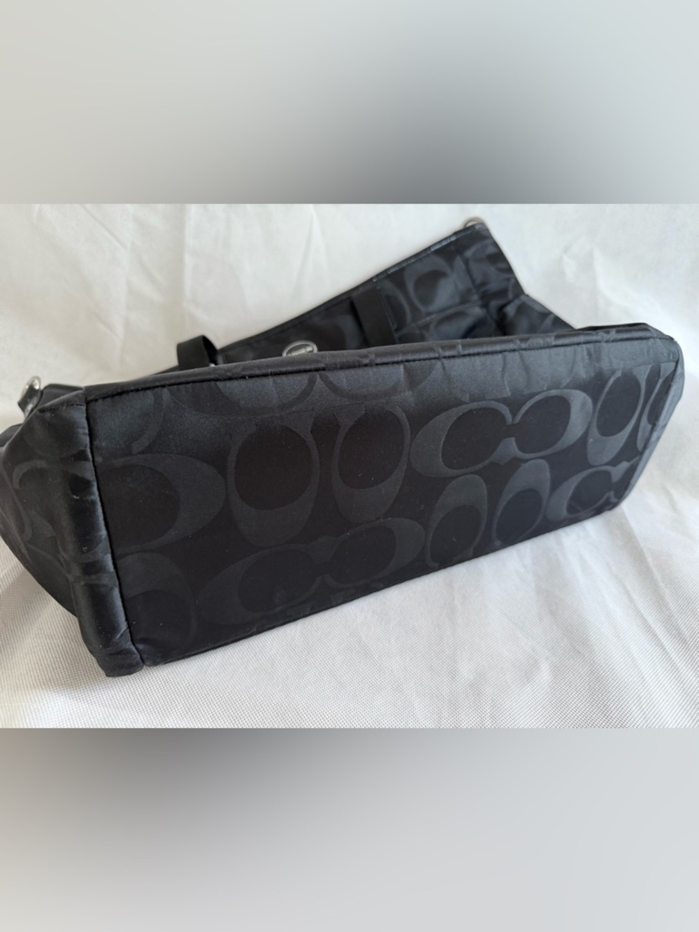 Coach Signature Nylon Multifunction Tote Black Diaper Bag w/Pad Travel Work Bag - Picture 8 of 15